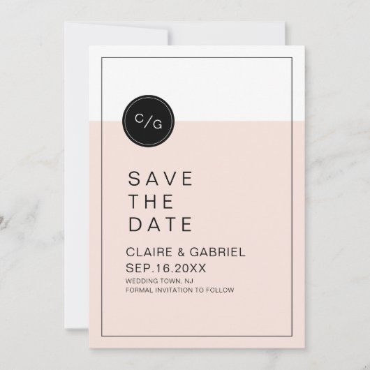 Farbeditierbar minimalistisch modern Save the Date (Vorderseite)