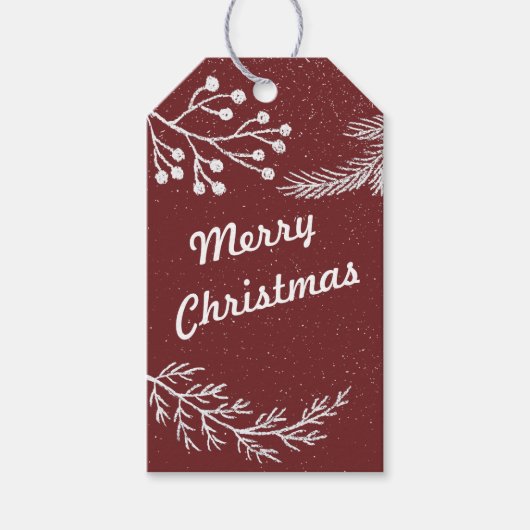 Farbeditierbare Chalk-Branch-Geschenktasten | Pack Geschenkanhänger (Vorderseite)