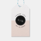 Farbeditierbare minimalistische moderne Hochzeitmo Geschenkanhänger (Vorderseite)