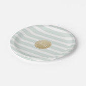 Farbeditierbare minimalistische moderne Hochzeitmo Pappteller (Schrägansicht)