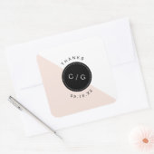 Farbeditierbare minimalistische moderne Hochzeitmo Quadratischer Aufkleber (Umschlag)