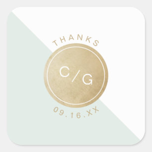 Farbeditierbare minimalistische moderne Hochzeitmo Quadratischer Aufkleber