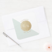 Farbeditierbare minimalistische moderne Hochzeitmo Quadratischer Aufkleber (Umschlag)