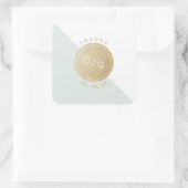 Farbeditierbare minimalistische moderne Hochzeitmo Quadratischer Aufkleber (Tasche)