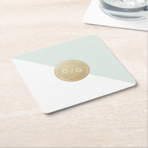Farbeditierbare minimalistische moderne Hochzeitmo Rechteckiger Pappuntersetzer