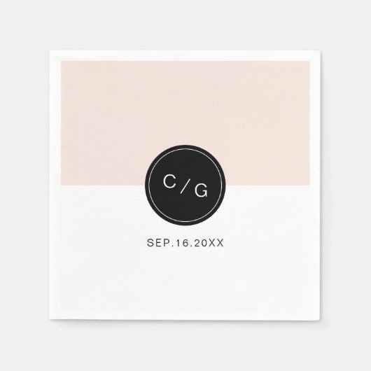 Farbeditierbare minimalistische moderne Hochzeitmo Serviette (Vorderseite)