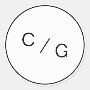 Farbeditierbare minimalistische moderne Paar monog Runder Aufkleber