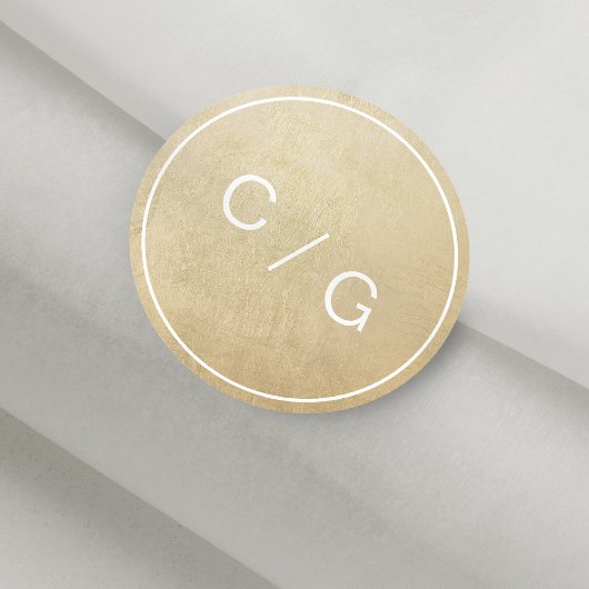 Farbeditierbare minimalistische moderne Paar monog Runder Aufkleber