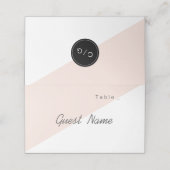 Farbeditierbare rosa minimalistische moderne Platz Platzkarte (Außenseite Aufgefaltet)