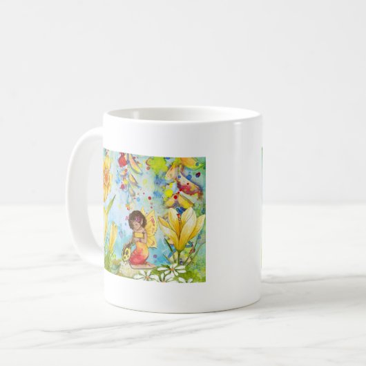 Farbefarbige Illustration Kaffeetasse (Vorderseite Links)