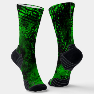 Farbeffekt des Spritzers grün und schwarz Socken