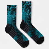 Farbeffekt Spritzer Blau & Schwarz Socken (Rechts)