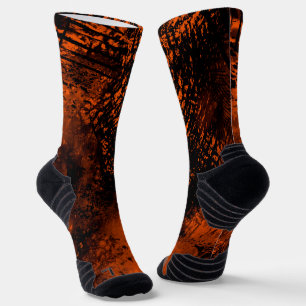 Farbeffekt Spritzer Orange & Black Socken