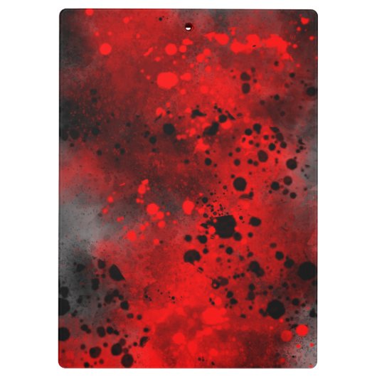 Farbeffekt Spritzer rot/schwarz Klemmbrett (Rückseite)