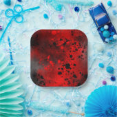 Farbeffekt Spritzer rot/schwarz Pappteller (Party)