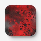 Farbeffekt Spritzer rot/schwarz Pappteller (Vorderseite)