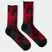 Farbeffekt Spritzer rot/schwarz Socken (Rechts)