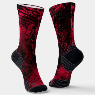 Farbeffekt Spritzer rot/schwarz Socken