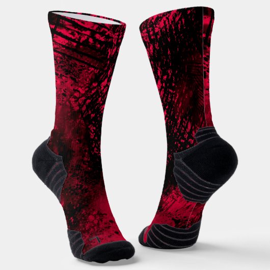 Farbeffekt Spritzer rot/schwarz Socken (Gewinkelt)