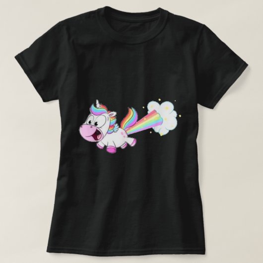 Farbeffekt Unicorn T Shirt Funny Rainbow Furzen (Design vorne)