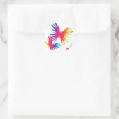 FarbeFly-1 Runder Aufkleber (Tasche)