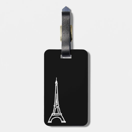 Farbeiffelturmmuster Gepäckanhänger (Rückseite vertikal)