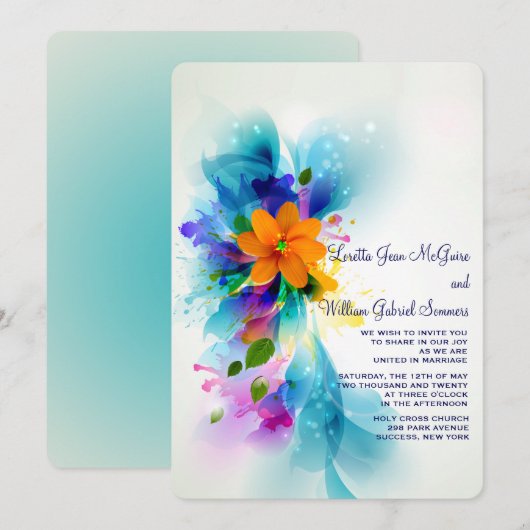 Farbeinladung Einladung (Vorne/Hinten)