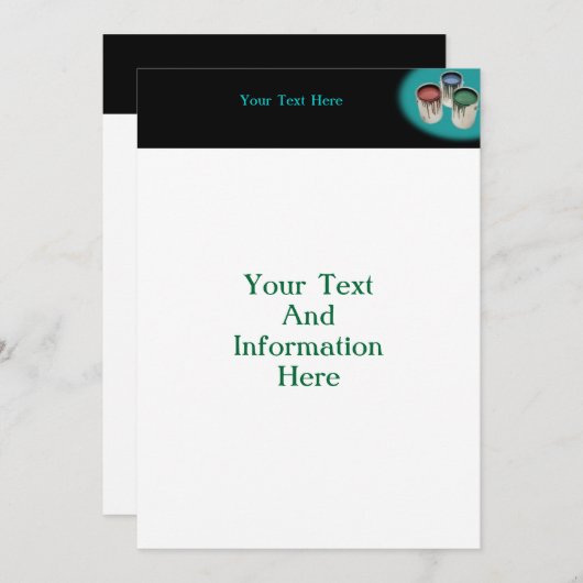 Farbeinladung Einladung (Vorne/Hinten)