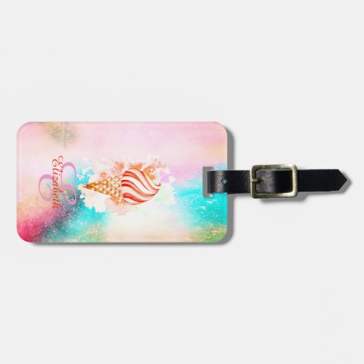 Farbeis-Monogramm Gepäckanhänger (Vorderseite horizontal)