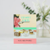 FARBEITER DESSERT "INDULGENCE"-PARTY EINLADUNG (Stehend Vorderseite)