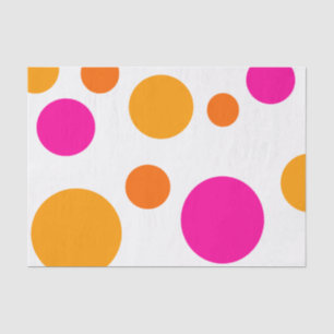 FARBEITER ORANGE UND PINK POLKA DOTS TISSUPAPIER SEIDENPAPIER