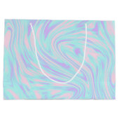 Farbelegant Pink blue purple white Große Geschenktüte (Rückseite)