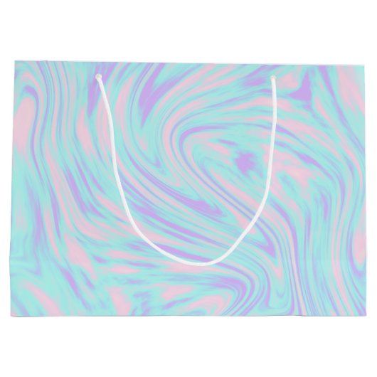 Farbelegant Pink blue purple white Große Geschenktüte (Rückseite)