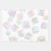 Farben 3D Würfel Kissen Kissen Geschenkpapier Set (Vorderseite 2)