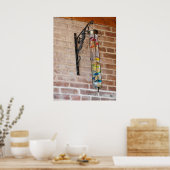 Farben an einer Ziegelwand Poster (Küche)