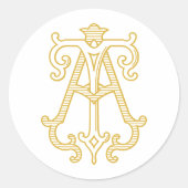 FARBEN AN Monogramm TA Monogramm-Aufkleber Runder Aufkleber (Vorderseite)