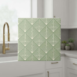 Farben anpassen Art Déco Lüfter Linien Sage ID1188 Fliese