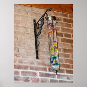 Farben auf einer Ziegelwand Poster