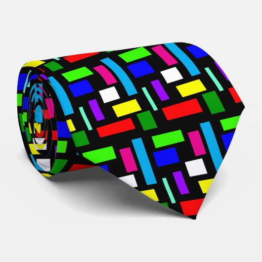 Farben auf schwarzer Krawatte (Gerollt)