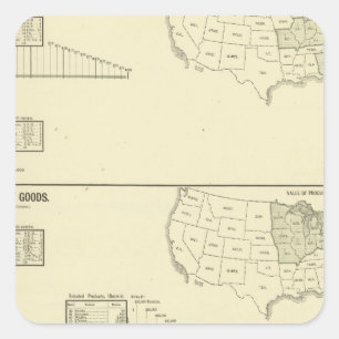 Färben, beendend, Strumpfware, Strickwaren Quadratischer Aufkleber