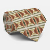 Farben brauner, grüner und tangestreifter Muster Krawatte (Gerollt)