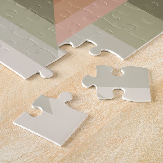 Farben brauner, grüner und tangestreifter Muster Puzzle (Seite)