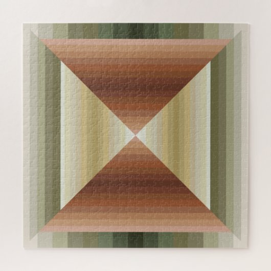 Farben brauner, grüner und tangestreifter Muster Puzzle (Horizontal)