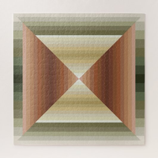 Farben brauner, grüner und tangestreifter Muster Puzzle (Vertikal)