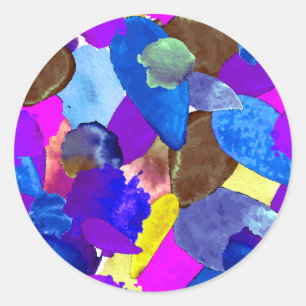 Farben Crash 4 Runder Aufkleber