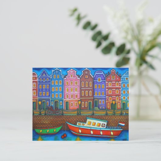 Farben der Amsterdamer Post Card von Lisa Lorenz Postkarte (Stehend Vorderseite)