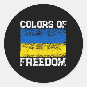 Farben der Freiheit Ukraine-Flagge 1  Runder Aufkleber