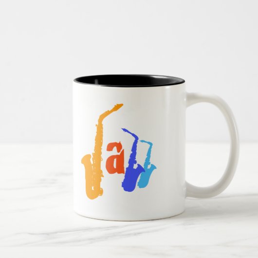 Farben der Jazz Sax Illustration Tasse 1 (Rechts)