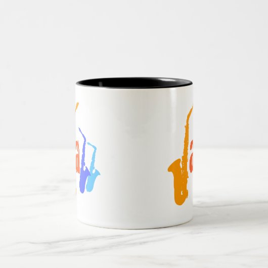 Farben der Jazz Sax Illustration Tasse 1 (Mittel)