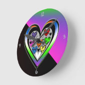 Farben der Liebe Runde Wanduhr (Winkel)